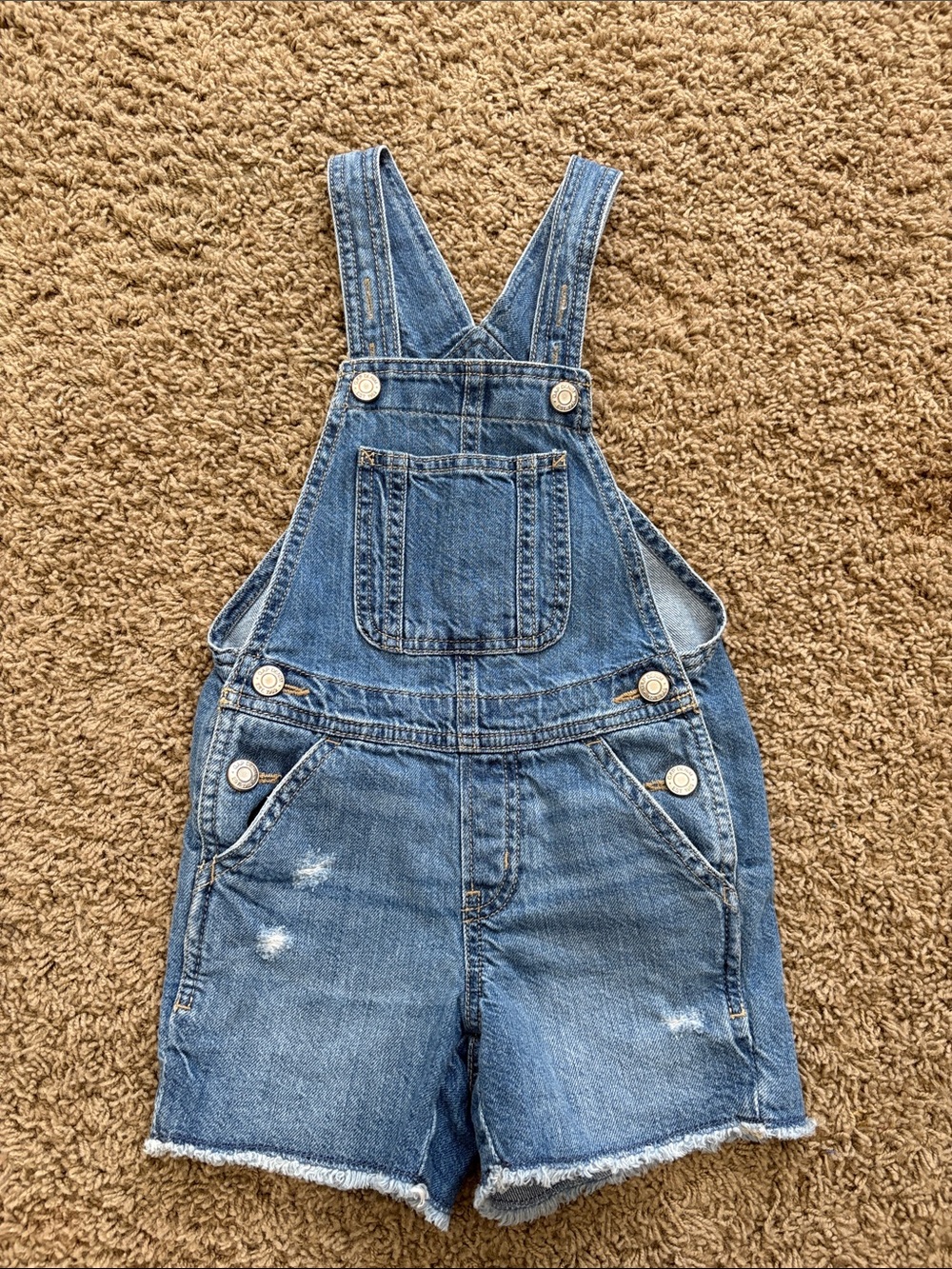 GAP Denim Short Overalls - Medium Blue